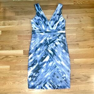 Ann Taylor Distressed Layered Texture Abstract Sheath Dress